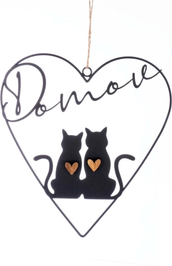 Metalen decoratie kat DOMOV zwart