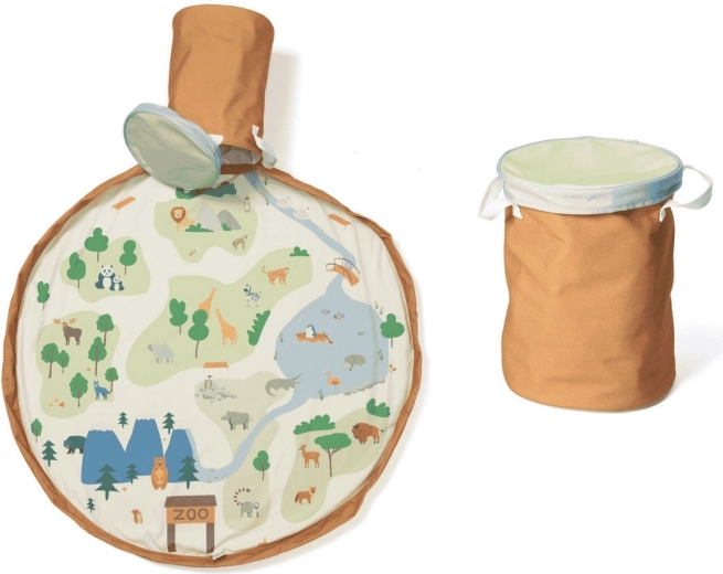 Play&Go speelgoedmand met speelmat Zoo
