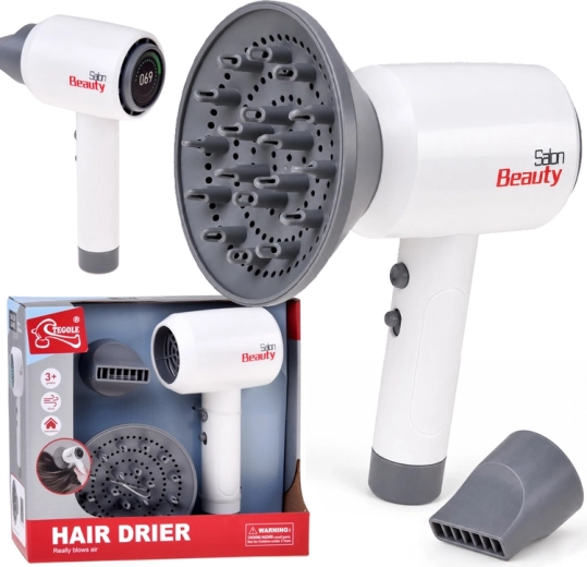 Interactieve kind haardroger met diffuser en stylingopzetstuk