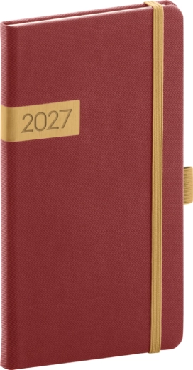 Notique zakagenda Twill 2027 bordeaux-goud 9 x 15,5 cm