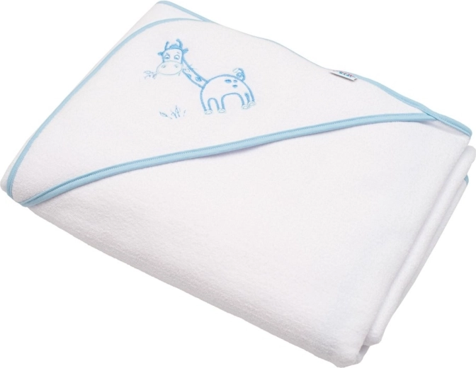 Kinder badcape van badstof met capuchon New Baby giraffe 100 × 100 cm wit