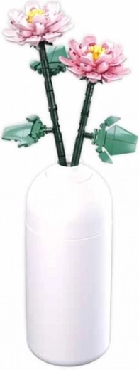 Sluban Flowers pioenroos in vaas bouwset 216 stukjes