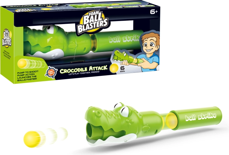 Airsoftpistool Krokodil met 6 zachte projectielen