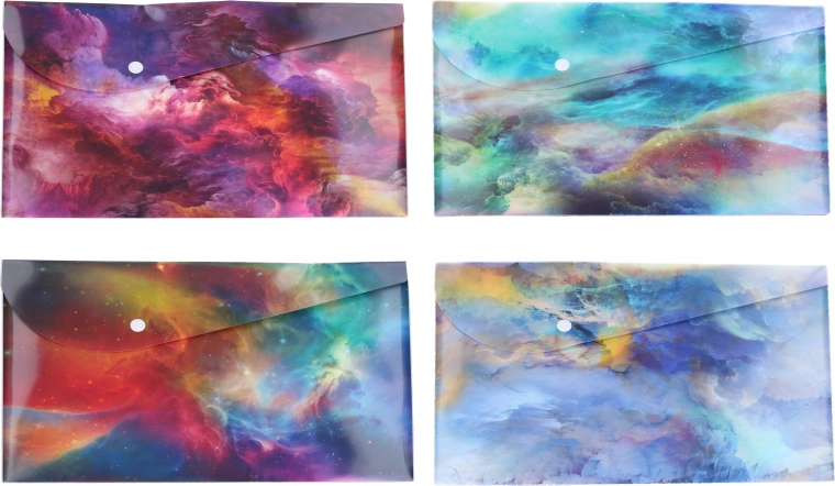 Plastic documentenmap met drukknoop Ruimte 23,5 × 33,5 cm