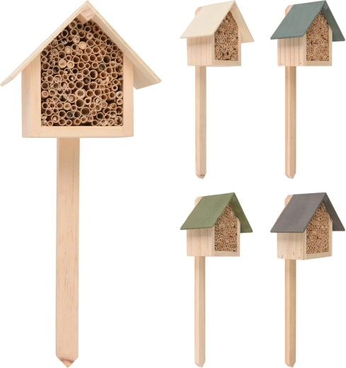 Houten insectenhotel met stok 29 cm, mix van kleuren 11,5 × 10 × 6,5 cm