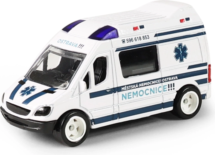 Metalen ambulance autootje Ostrava 7 cm