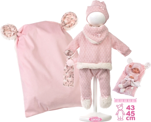 Llorens outfit voor pop New Born 40–42 cm, 5-delig winterset met accessoires