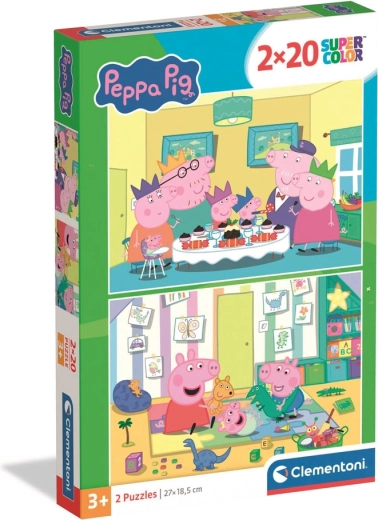 Puzzel 2x20 Super Color PEPPA PIG van Clementoni