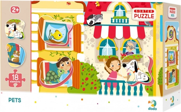 Sorteerpuzzel 18 stukjes – huisdieren