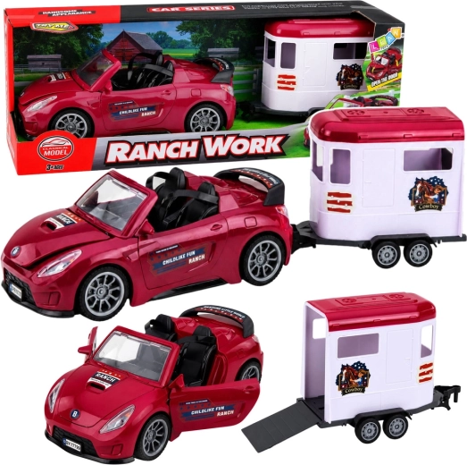 Kinder-cabriolet met paardentrailer