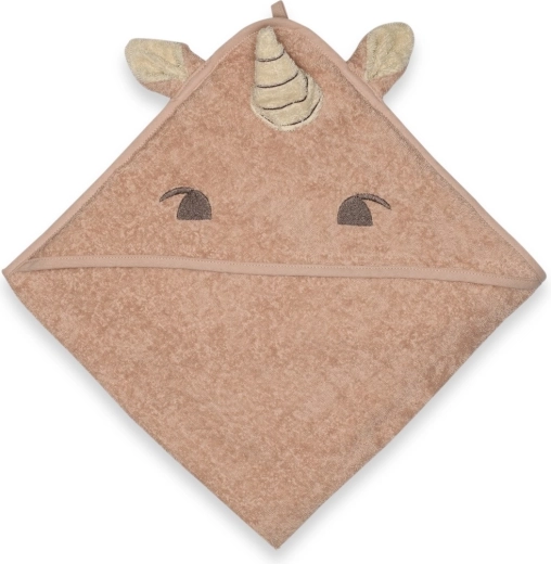 NuuRoo Aki Junior badcape met capuchon rose unicorn