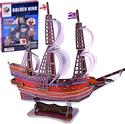 3D-puzzel schip Golden Hind, 108 stukjes