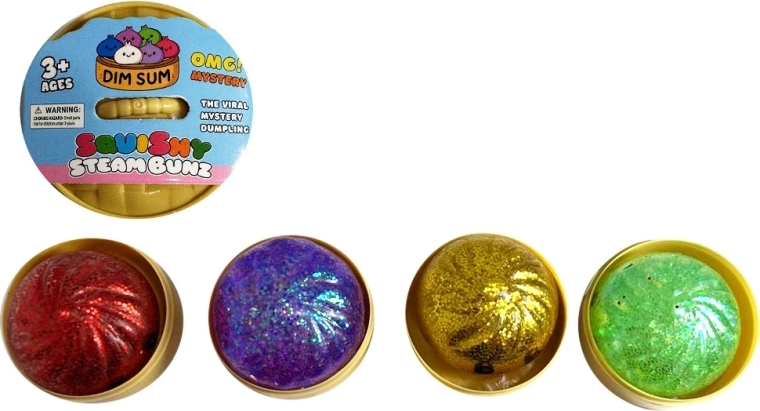 Glitter antistress knijp-speeltje in de vorm van een dumpling