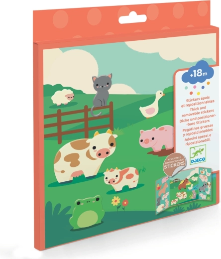 Verplaatsbare stickers – dieren op de boerderij DJECO