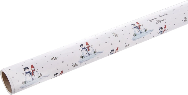 Inpakpapier Sneeuwpop op rol 500 × 70 cm