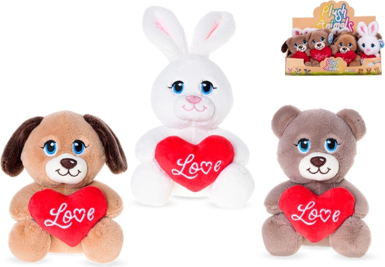 Pluchen knuffeldier met hartje Love 15 cm