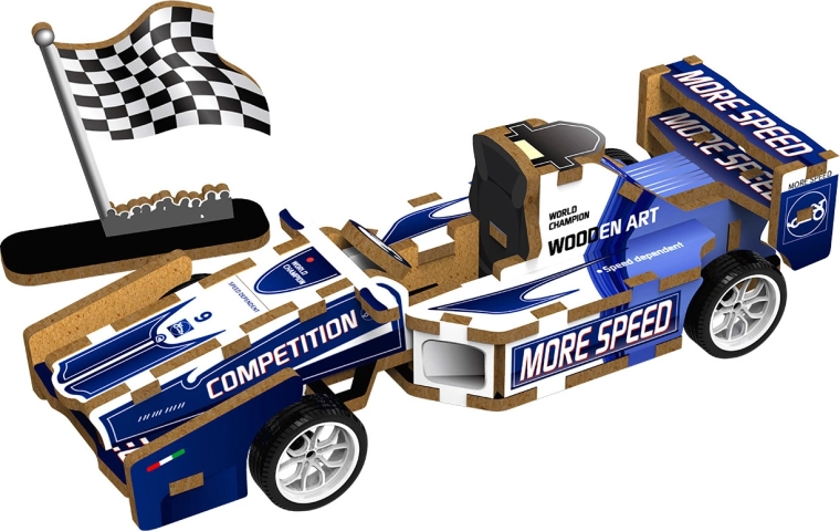 2Kids Toys 3D houten bouwpakket raceauto (Formule)