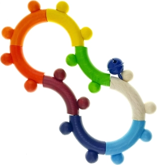 Hess rammelaar voor motorische ontwikkeling, gekleurd hout