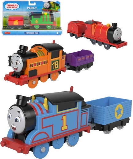 Fisher-Price Thomas de Trein gemotoriseerde locomotief op batterijen met wagon - 1 stuk