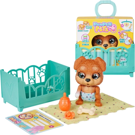 Interactieve Pamper Petz-puppy met drinkfunctie en accessoires