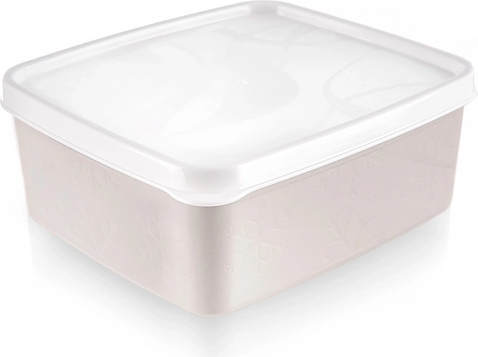 Kunststof voedselbox met deksel 650 ml beige