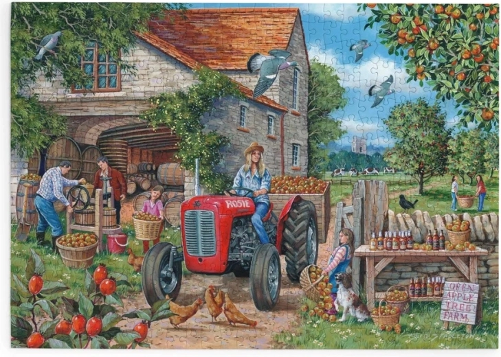 Puzzel Appeloogst met tractor Rosie, 500 extra grote stukjes