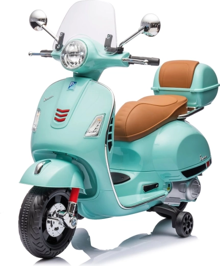 Elektrische kindermotor in Vespa GTS-stijl – mintgroen