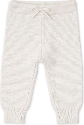 Lodger gebreide warme broek van merinowol cream, maat 68