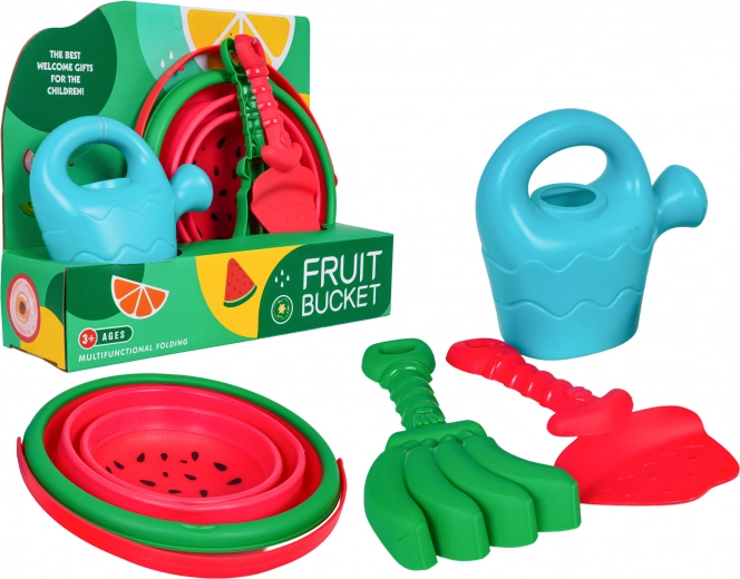 Mega set met zandaccessoires met opvouwbare emmer