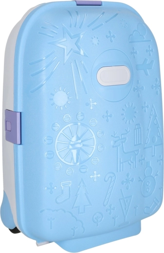 Kindercabinekoffer op wieltjes met LED-wielen – blauw