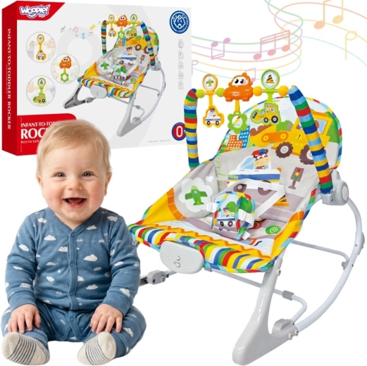 Woopie baby interactieve babywipstoel met vibraties en speelgoedboog, meerkleurig