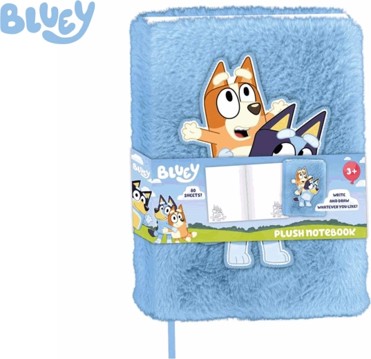 Pluche notitieboek BLUEY A5, 80 pagina’s