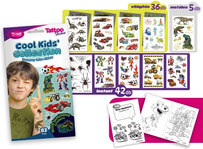Set tijdelijke tatoeages Cool Kids’ Collection - 1 stuk