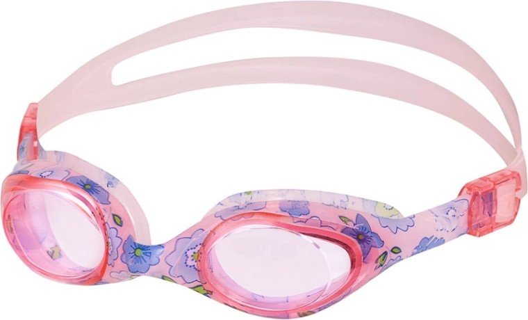 Kinderzwembril roze met bloemenpatroon