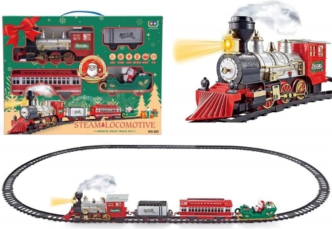 Kersttrein op batterijen met rookeffect