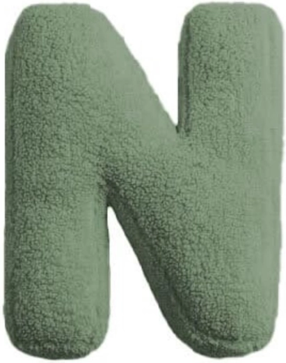 Mealini pluchen letter N groen - 1 stuk