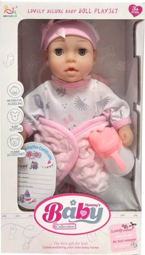 Babypop met flesje - 1 stuk