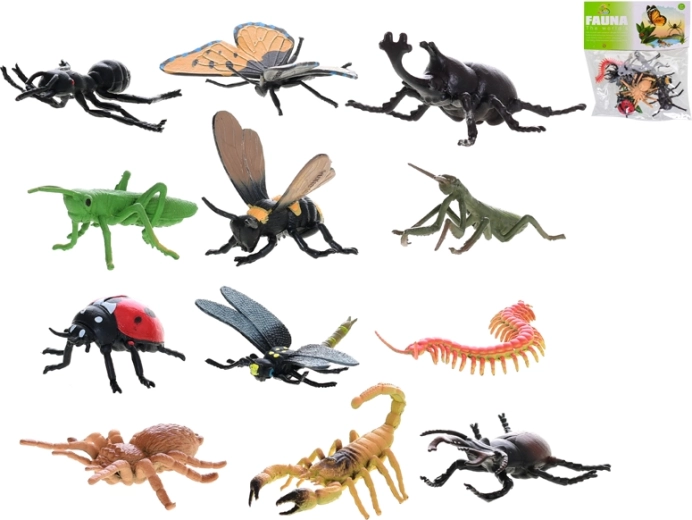 Set insectenfiguren 4–6 cm, 12 stuks in zakje