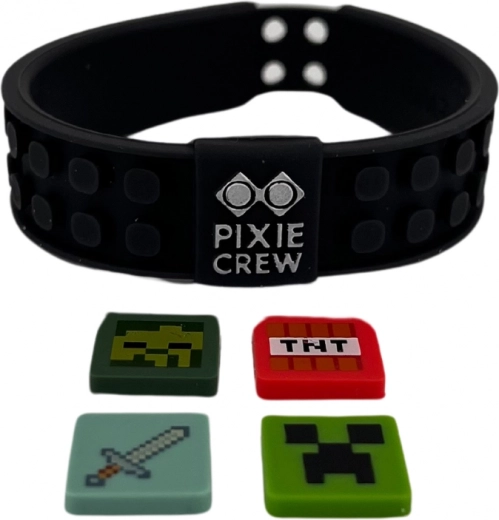Verstelbare armband PIXIE CREW & MINECRAFT zwart
