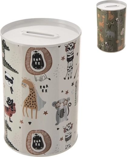 Blikken spaarpot Animal kids voor kinderen 10 × 15 cm