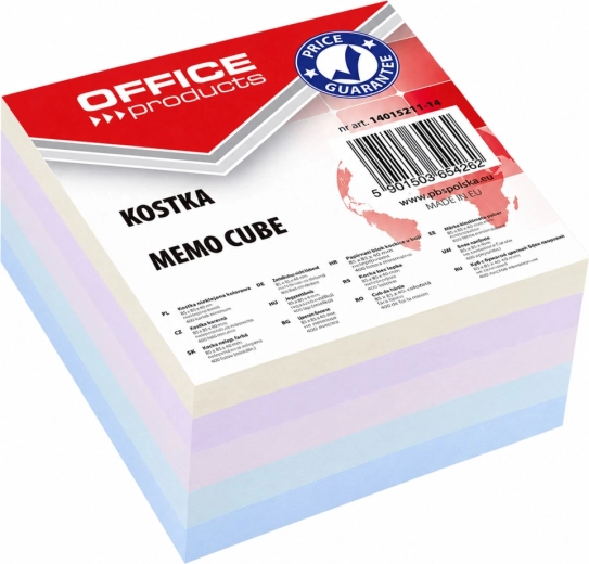 Gelijmde papierblok Office Products 85 × 85 × 40 mm, mix van kleuren - 1 stuk