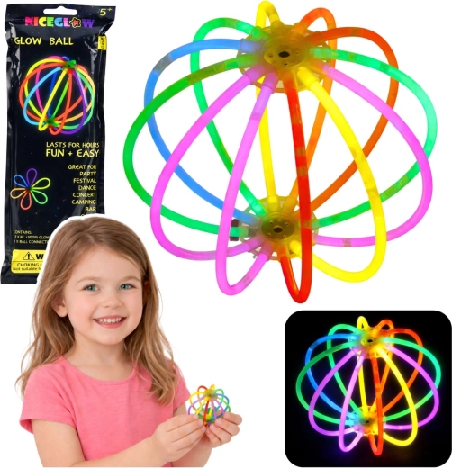 Dubbele lichtgevende armband met vlindertje Neon Glow 20 cm