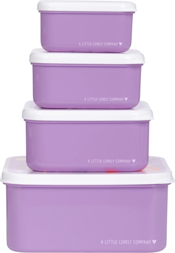 A Little Lovely Company set van vier snackdoosjes prinsessen
