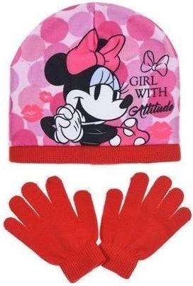Rode muts en handschoenen Minnie – Maat: 54