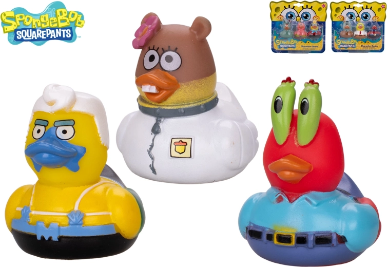 Badset – eendjes SPONGEBOB, Sandy en Squidward (3 stuks)