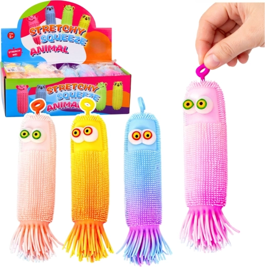 Lichtgevende sensorische knijpspeelgoed-creatuur met stekeltjes en LED