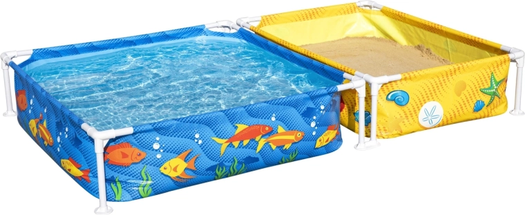 Bestway My First Frame Pool – set kinderzwembad en zandbak 213 × 122 × 30,5 cm