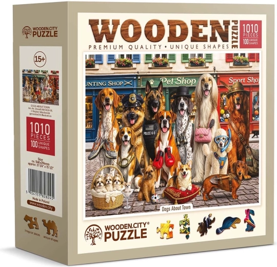 WOODEN CITY houten puzzel Honden in de stad, 1010 stukjes