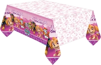Paw Patrol Pink plastic tafelkleed 137 × 243 cm - 1 stuk