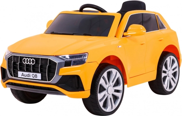Elektrische kinderauto Audi Q8 geel met afstandsbediening